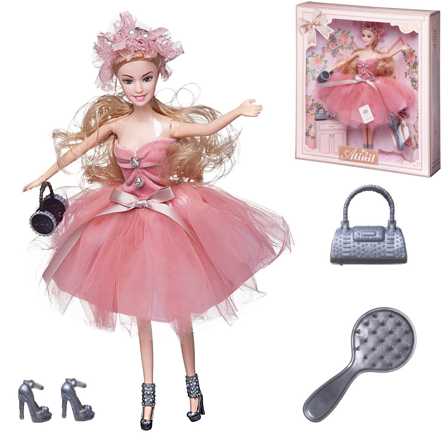 Купить Кукла Junfa Atinil Мой розовый мир с черным клатчем, 28см WJ-21542, Junfa toys,
