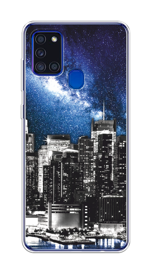 

Чехол на Samsung Galaxy A21s "Космический Нью-Йорк", Синий;серый, 2100250-1