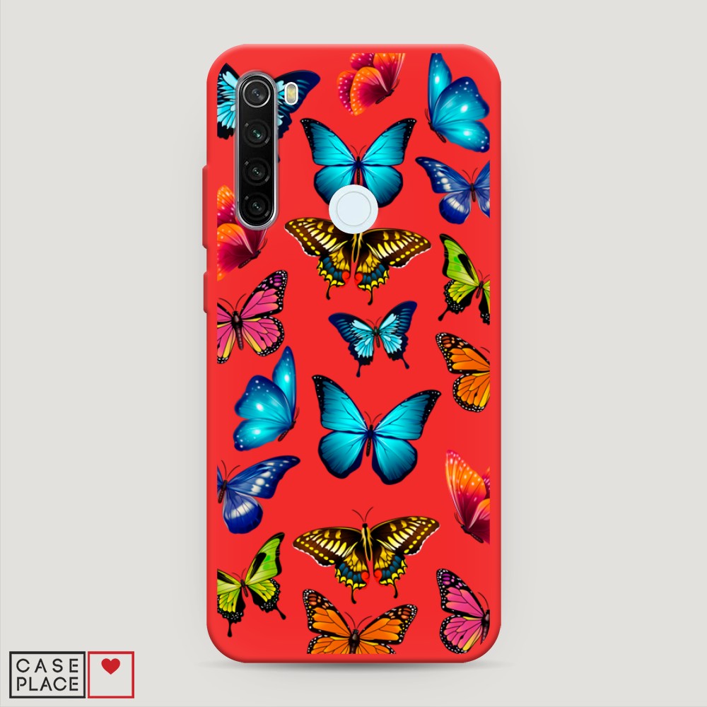 

Матовый силиконовый чехол "Разные бабочки" на Xiaomi Redmi Note 8T, Разные бабочки