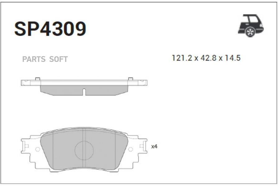 

Колодки дисковые задние \ Toyota Camry 18> HI-Q SP4309, SP4309
