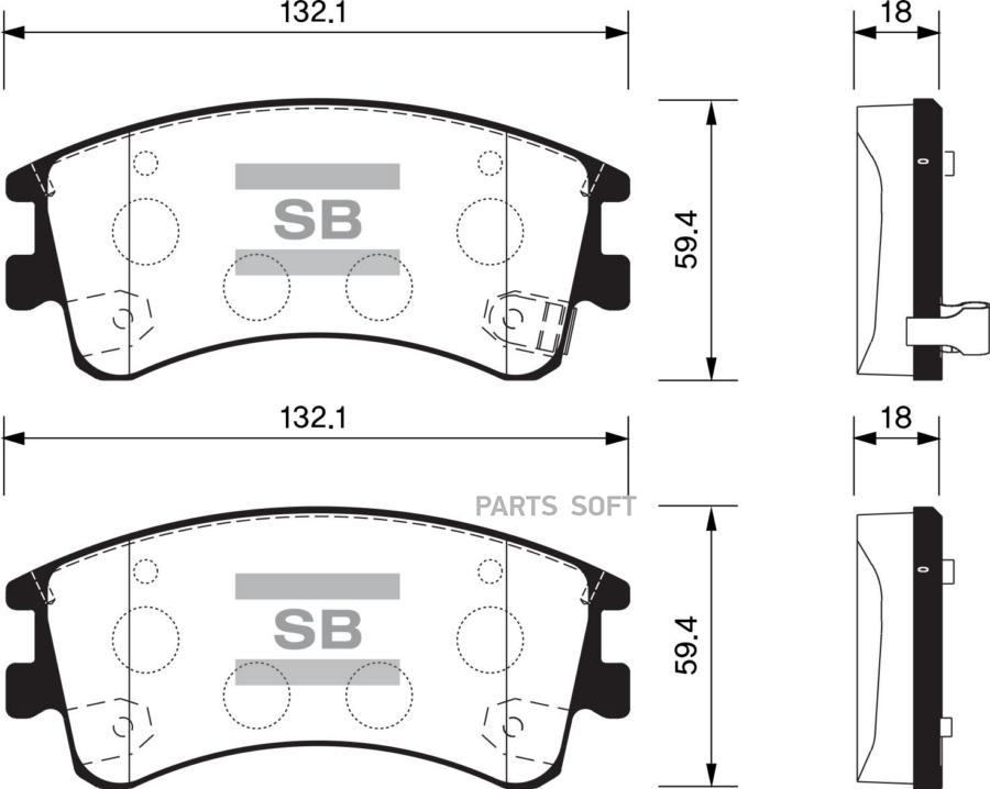 

Тормозные колодки Sangsin brake передние SP1518, SP1518