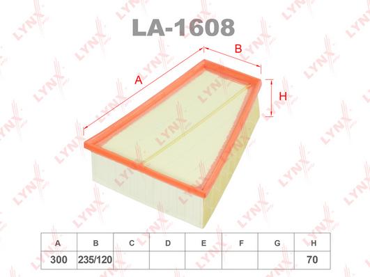 

Фильтр воздушный двигателя LYNXAUTO la1608