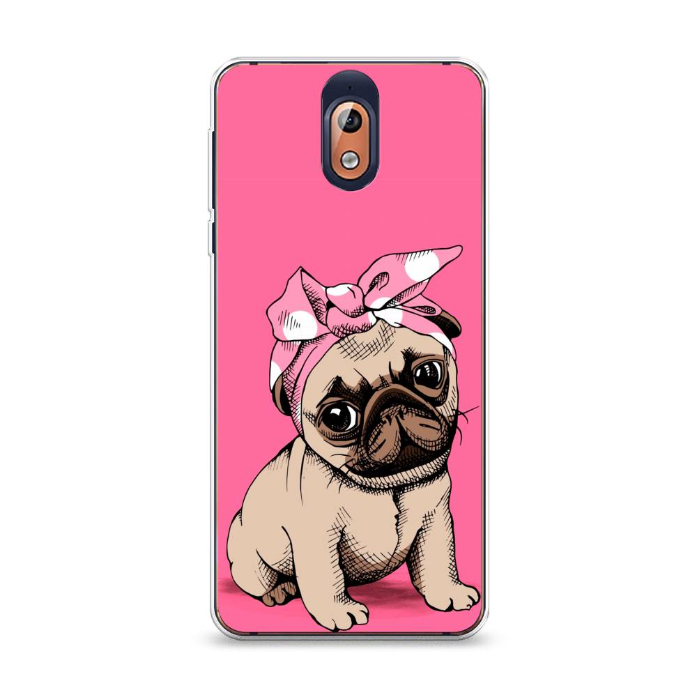 

Чехол Awog на Nokia 3.1 / Нокиа 3.1 "Dog Pin-Up", Розовый;бежевый, 121650-2