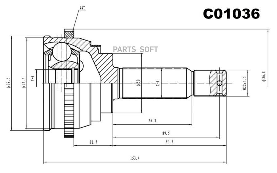 

ШРУС внешний передний SANGSINBRAKE C01036, C01036