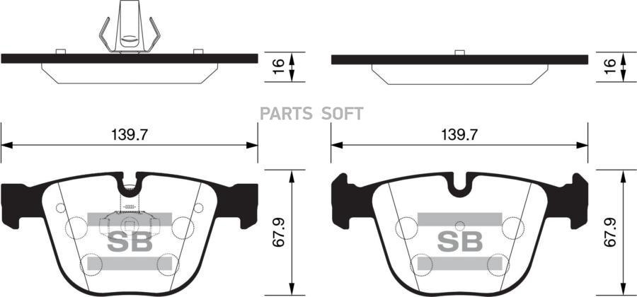 

Тормозные колодки Sangsin brake задние SP2164, SP2164