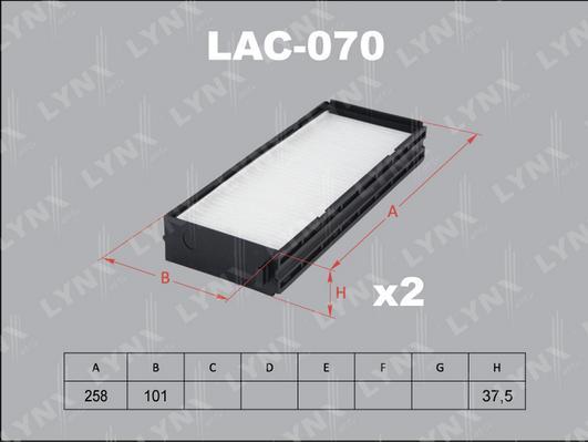 

Фильтр воздушный двигателя LYNXAUTO lac070