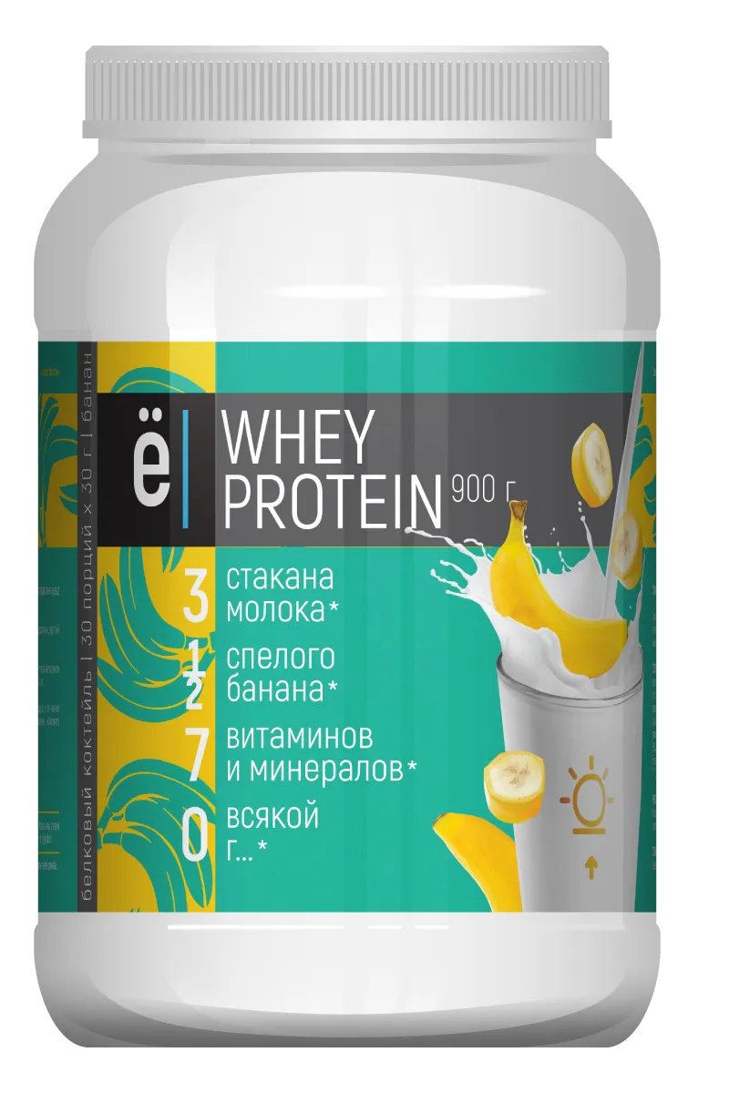 Сывороточный протеин Ёбатон Whey Protein 900 г Банан