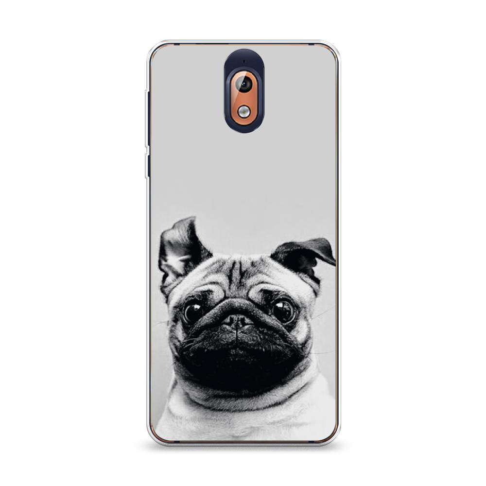 

Чехол Awog на Nokia 3.1 / Нокиа 3.1 "Ушастый мопс", Серый, 121650-1