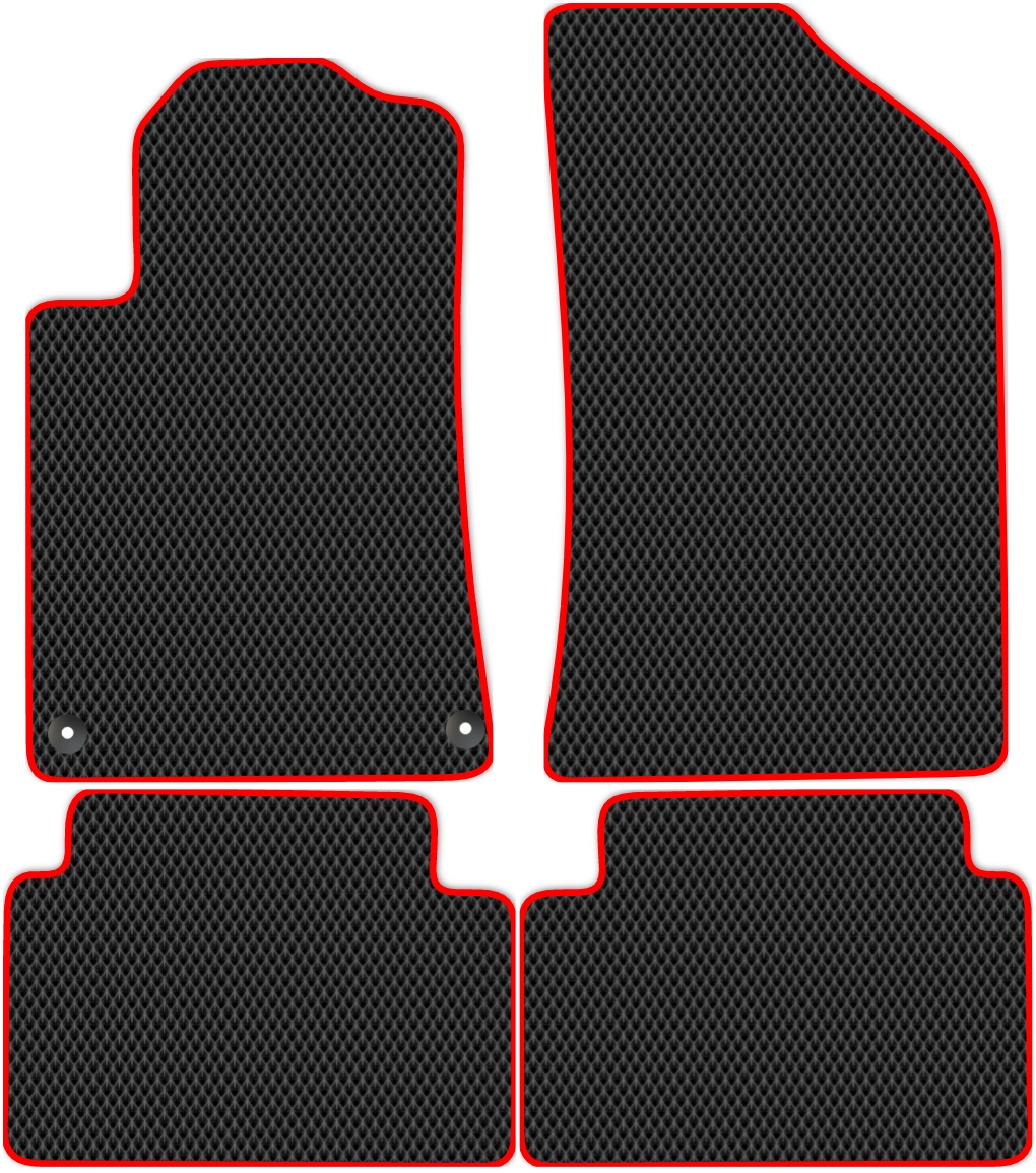 

Коврики ЭВА в салон для Peugeot 508 2011 - 2018, 4 шт. черный, красный кант, 3914-S4Y-H