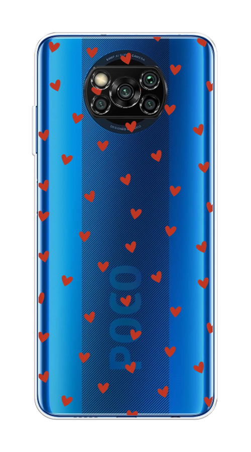 

Чехол на Xiaomi Poco X3/X3 Pro "Red hearts", Красный;прозрачный, 39250-1