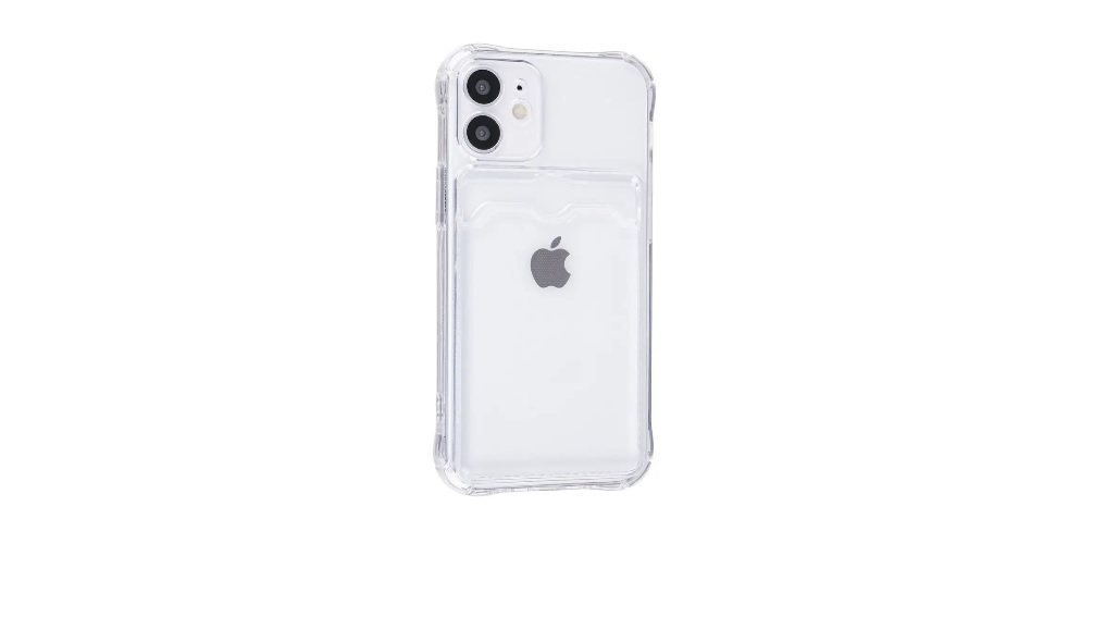 Чехол силиконовый на iPhone 12 Mini с карманом для карт и защитой камеры