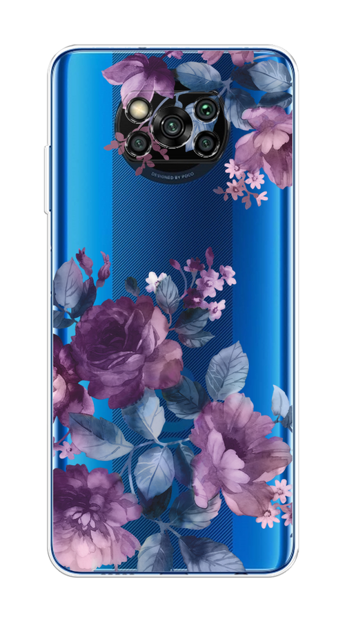 

Чехол на Xiaomi Poco X3/X3 Pro "Purple Blossoms", Синий;фиолетовый, 39250-1