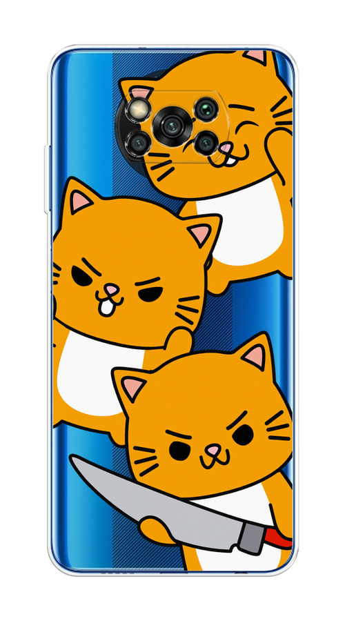 

Чехол на Xiaomi Poco X3/X3 Pro "Опасные котики", Оранжевый;серый;белый, 39250-1