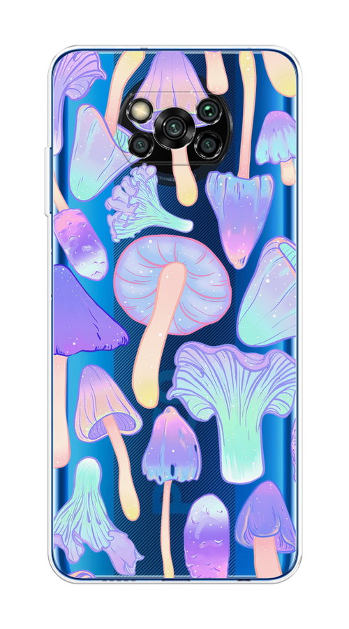 

Чехол на Xiaomi Poco X3/X3 Pro "Пастельные грибы", Фиолетовый;голубой, 39250-1
