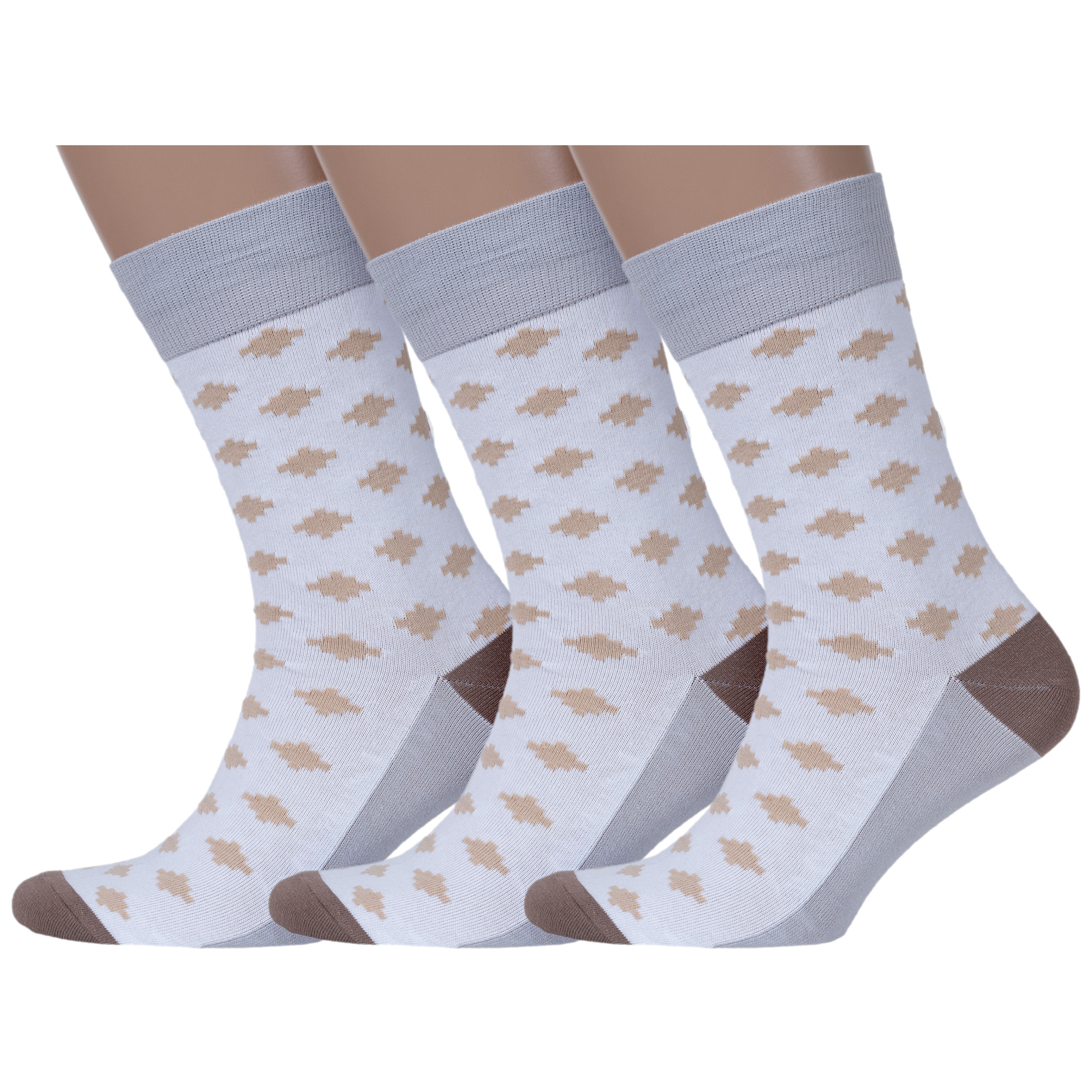 

Комплект носков мужских MoscowSocksClub msk3-М46 белых 25, Белый, msk3-М46