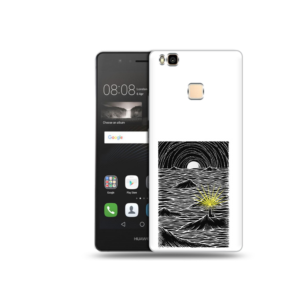 

Чехол MyPads Tocco для Huawei P9 Lite маяк в черно белом море (PT74547.57.460), Прозрачный, Tocco