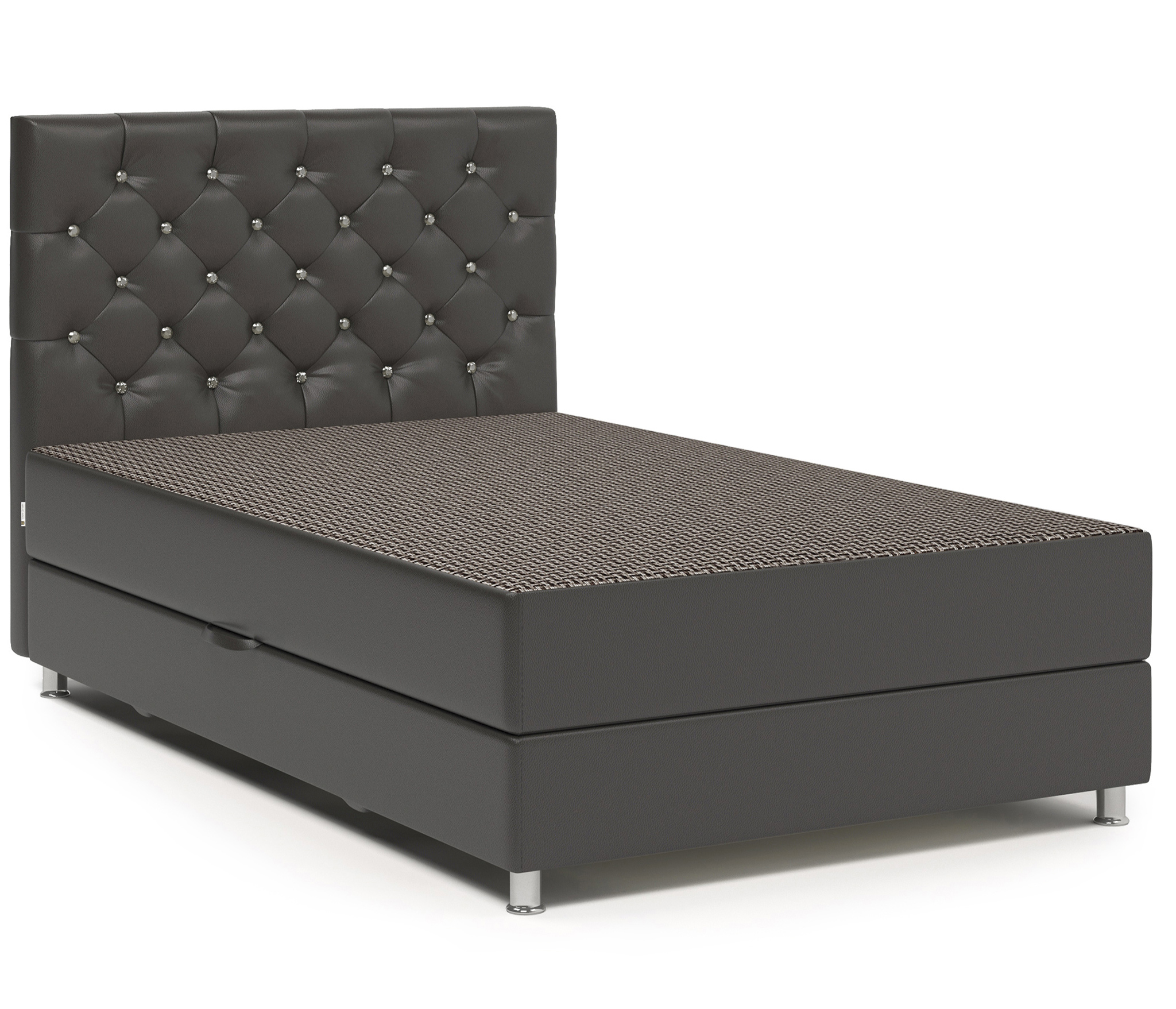 

Кровать Шарм-Дизайн Шармэль Люкс 140 Корфу коричневый и экокожа шоколад, Шармэль Люкс