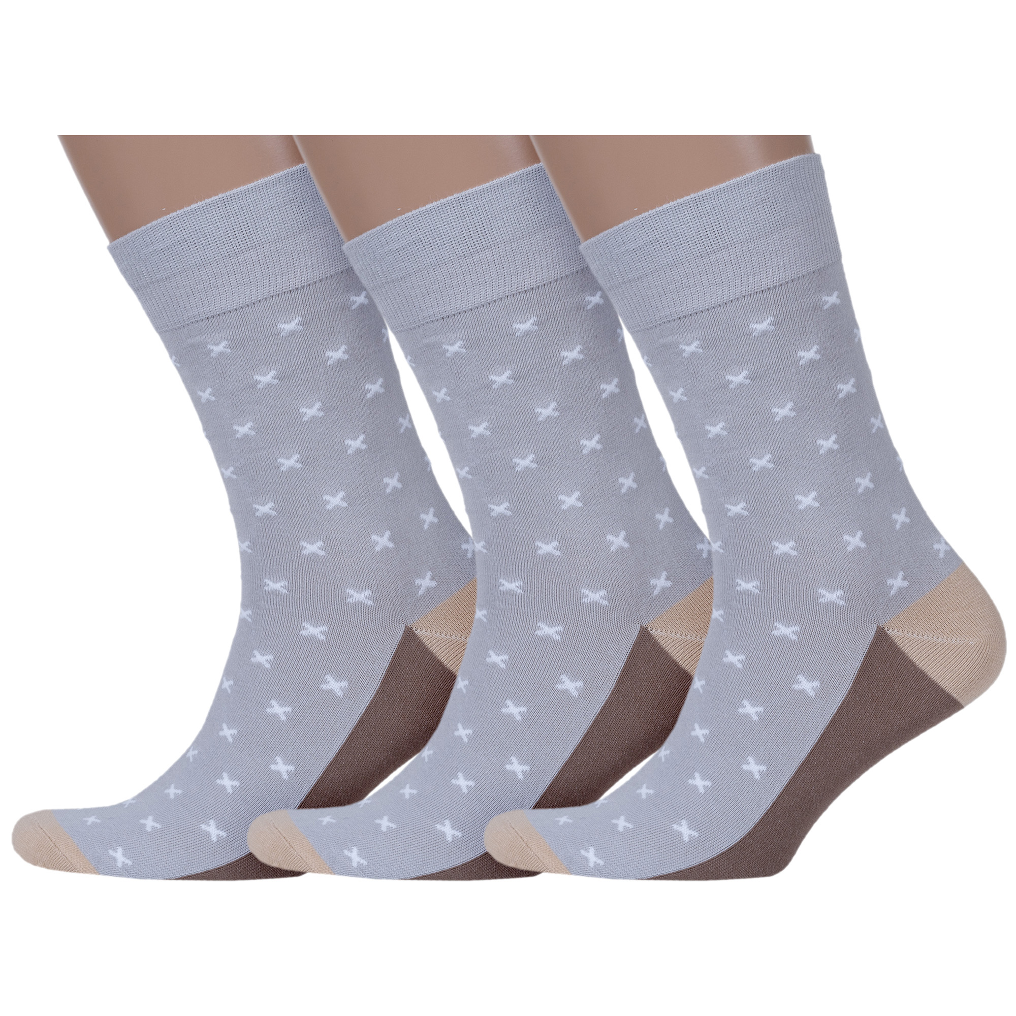

Комплект носков мужских MoscowSocksClub msk3-М46 серых 27, Серый, msk3-М46