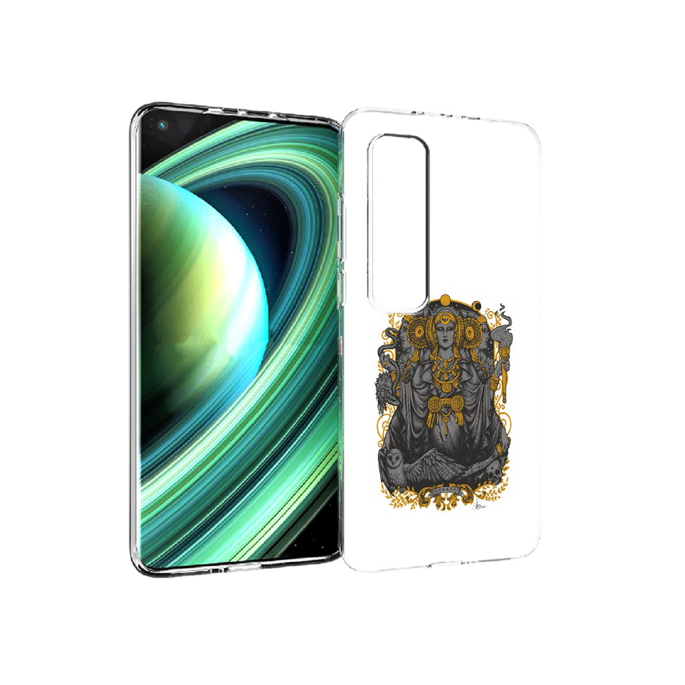 

Чехол MyPads Tocco для Xiaomi Mi 10 Ultra божество с золотыми элементами, Прозрачный, Tocco