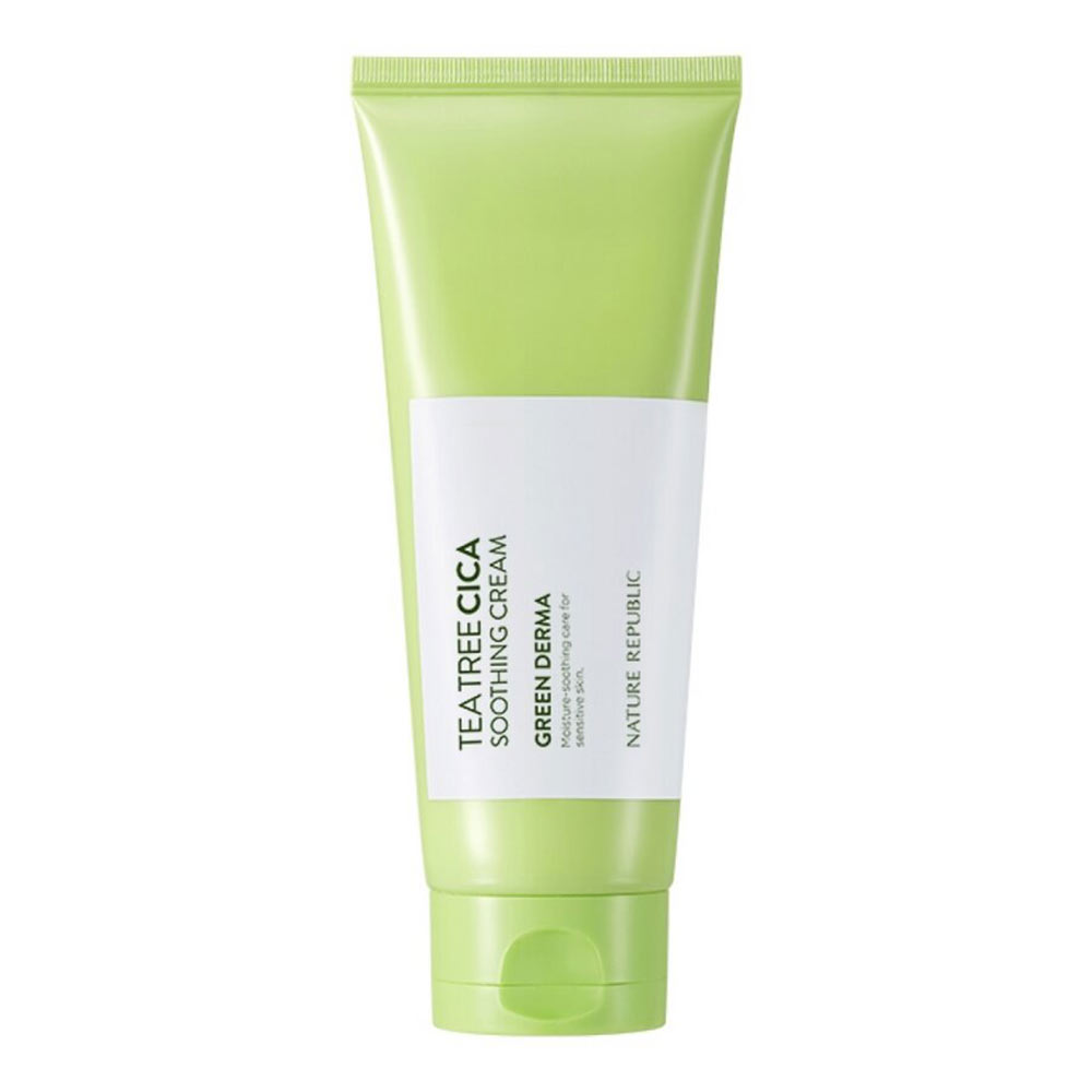 Крем для проблемной кожи лица Nature Republic Green Derma Tea Tree Cica Soothing Cream galateus nature масло массаж и тело эвкалиптовое для спортивного массажа 500