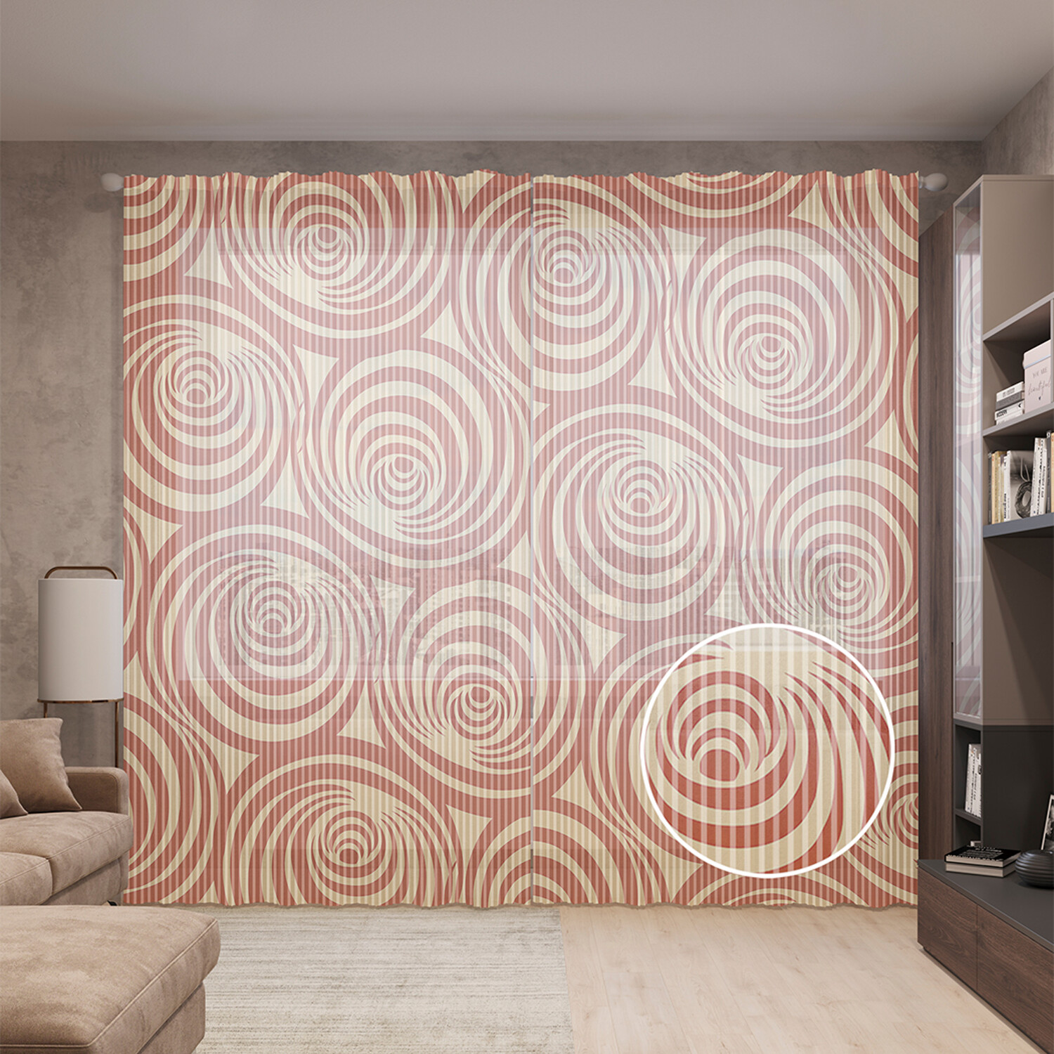 

Тюль вуаль на шторной ленте с принтом JoyArty "Формы роз зентангл", 310х265 см, Формы роз зентангл