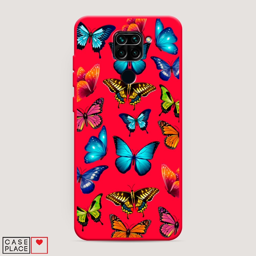 

Матовый силиконовый чехол "Разные бабочки" на Xiaomi Redmi Note 9, Разные бабочки