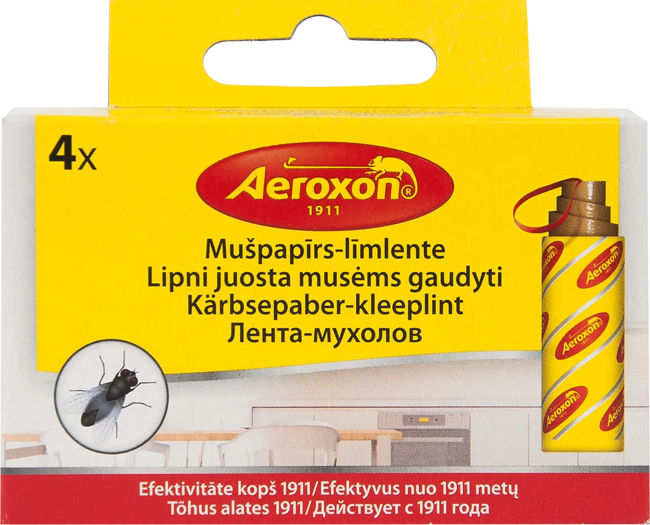 Липкая лента от мух Aeroxon, 4 шт.