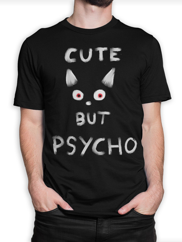 фото Футболка мужская dreamshirts котик cute but psycho мужская42 черная xs