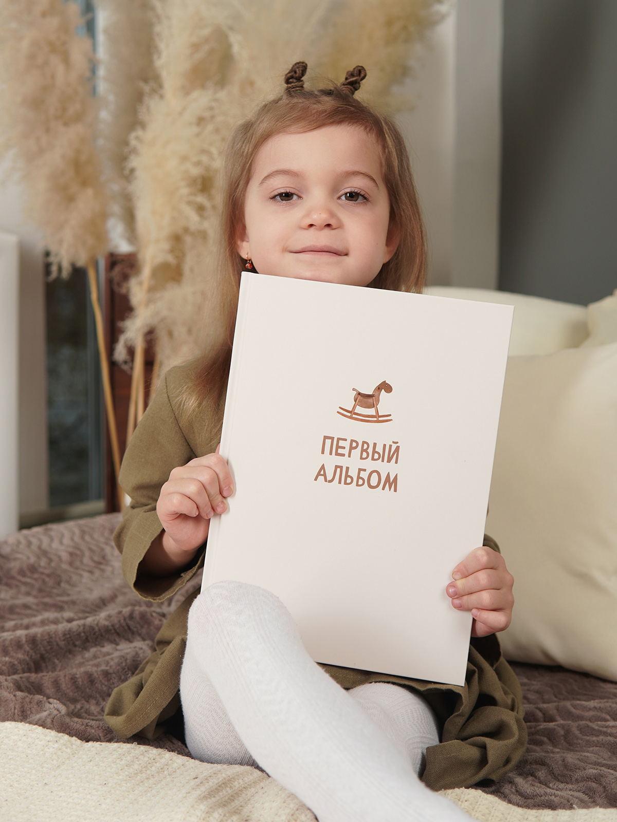Альбом для новорожденных O' live book большой именной для фотографий 10 на 15 с метрикой
