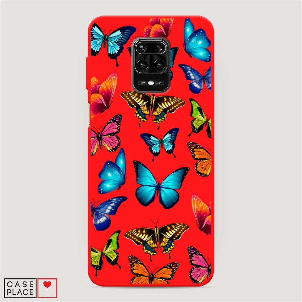 

Матовый силиконовый чехол "Разные бабочки" на Xiaomi Redmi Note 9S, Разные бабочки