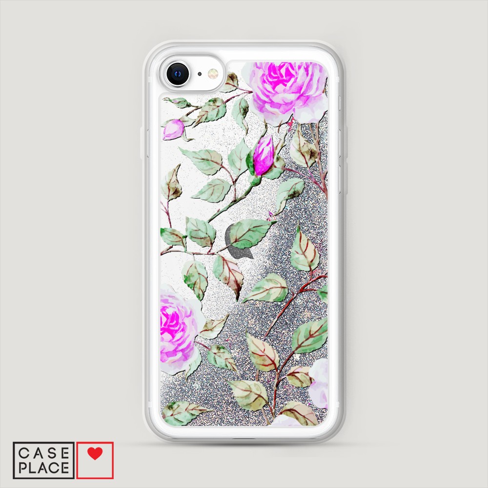 

Жидкий чехол с блестками "Цветочная фантазия 7" на Apple iPhone SE 2020, 12491-1