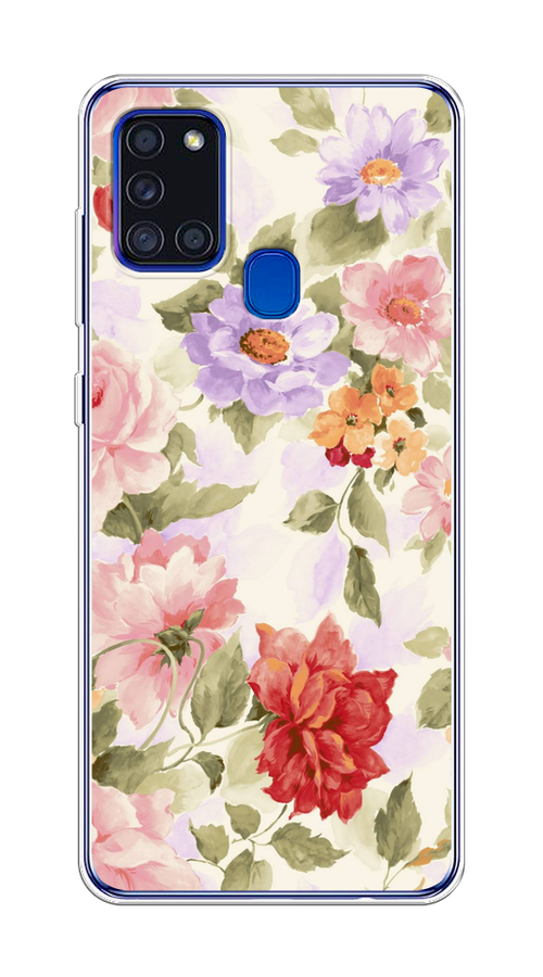 

Чехол на Samsung Galaxy A21s "Акварельные пионы", Розовый;бежевый, 2100250-1