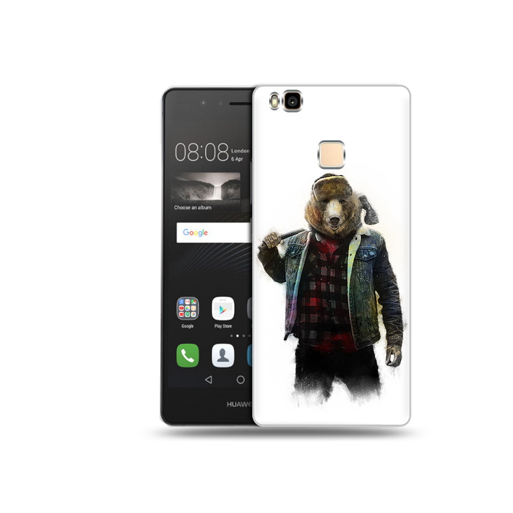 

Чехол MyPads Tocco для Huawei P9 Lite медведь с топором (PT74547.57.469), Прозрачный, Tocco