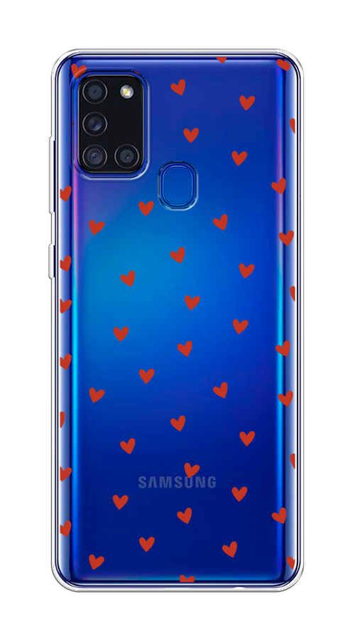 

Чехол на Samsung Galaxy A21s "Red hearts", Красный;прозрачный, 2100250-1