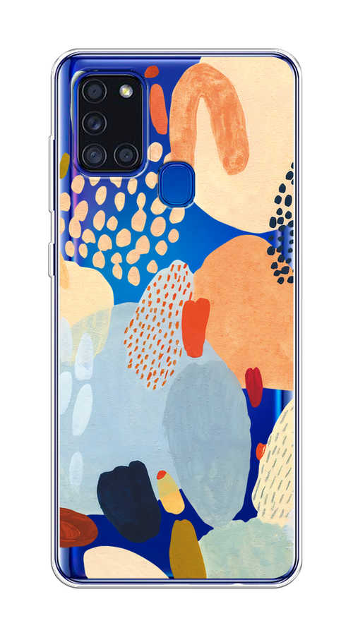 

Чехол на Samsung Galaxy A21s "Необычная абстракция", Бежевый;голубой, 2100250-1