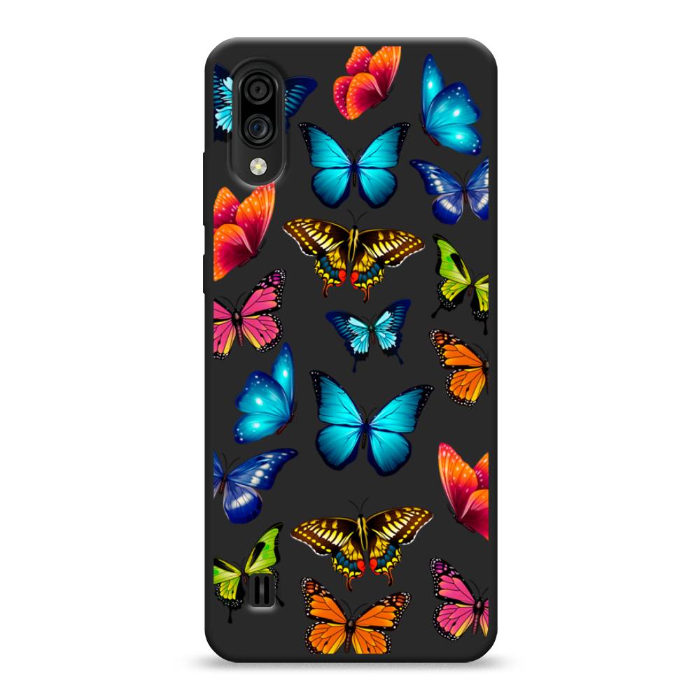 фото Матовый силиконовый чехол "разные бабочки" на zte blade a51 lite awog