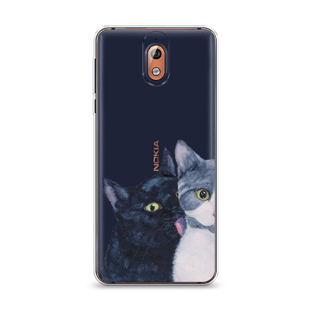 

Чехол Awog на Nokia 3.1 / Нокиа 3.1 "Кошачья любовь", Синий, 121650-1