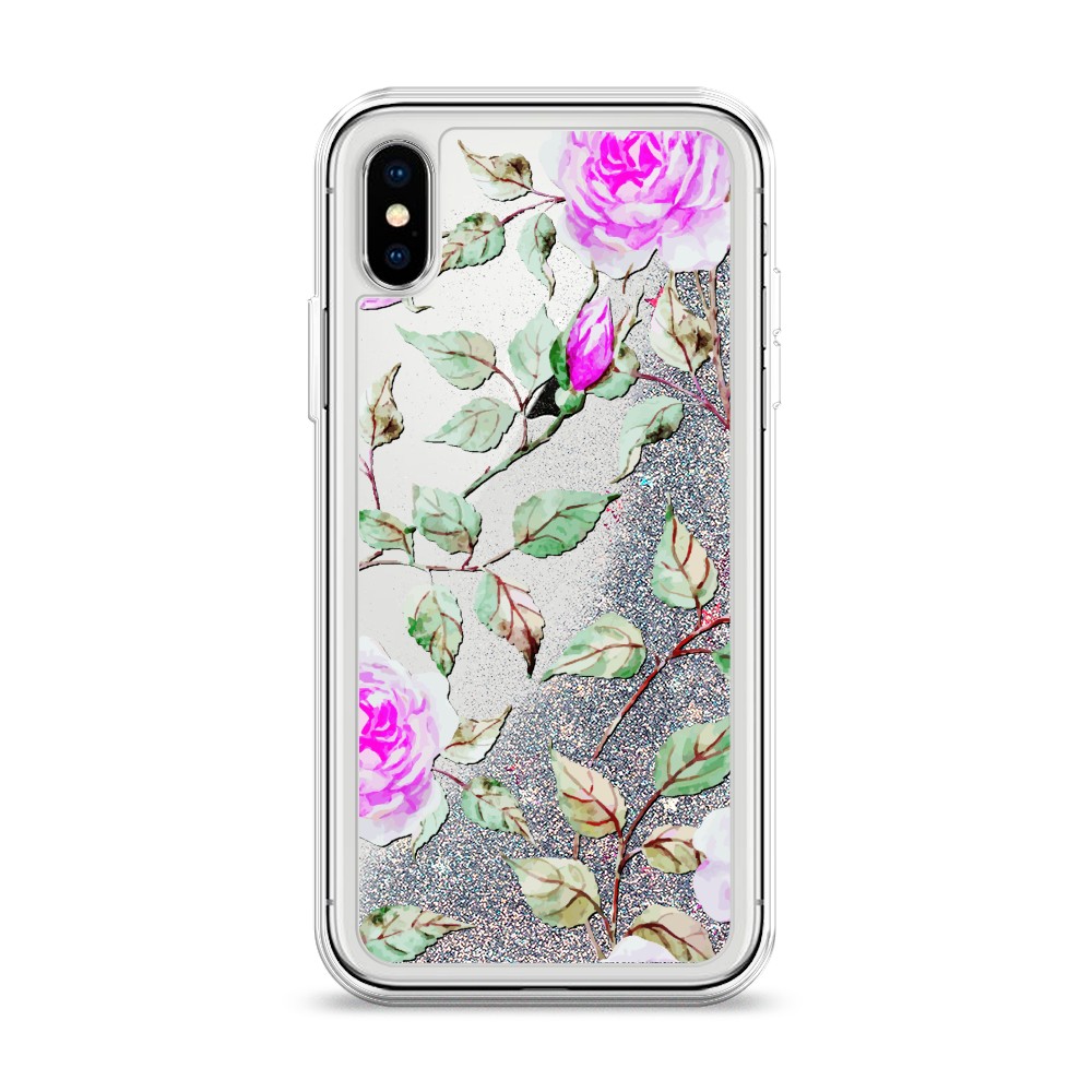 

Жидкий чехол с блестками "Цветочная фантазия 7" на Apple iPhone X (10), 11091-1