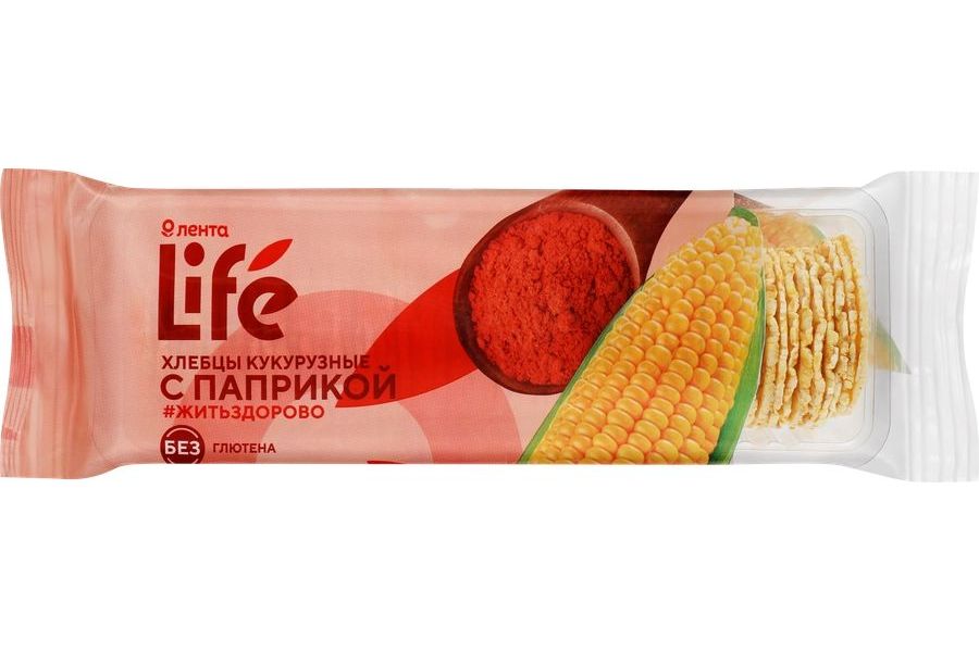 

Хлебцы кукурузные Лента Life безглютеновые с паприкой 60 г