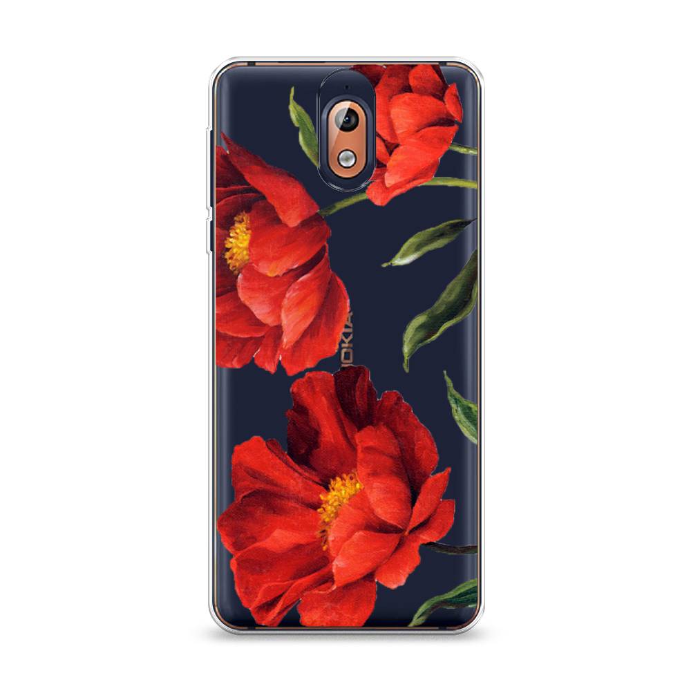 

Чехол Awog на Nokia 3.1 / Нокиа 3.1 "Красные маки", Красный, 121650-8