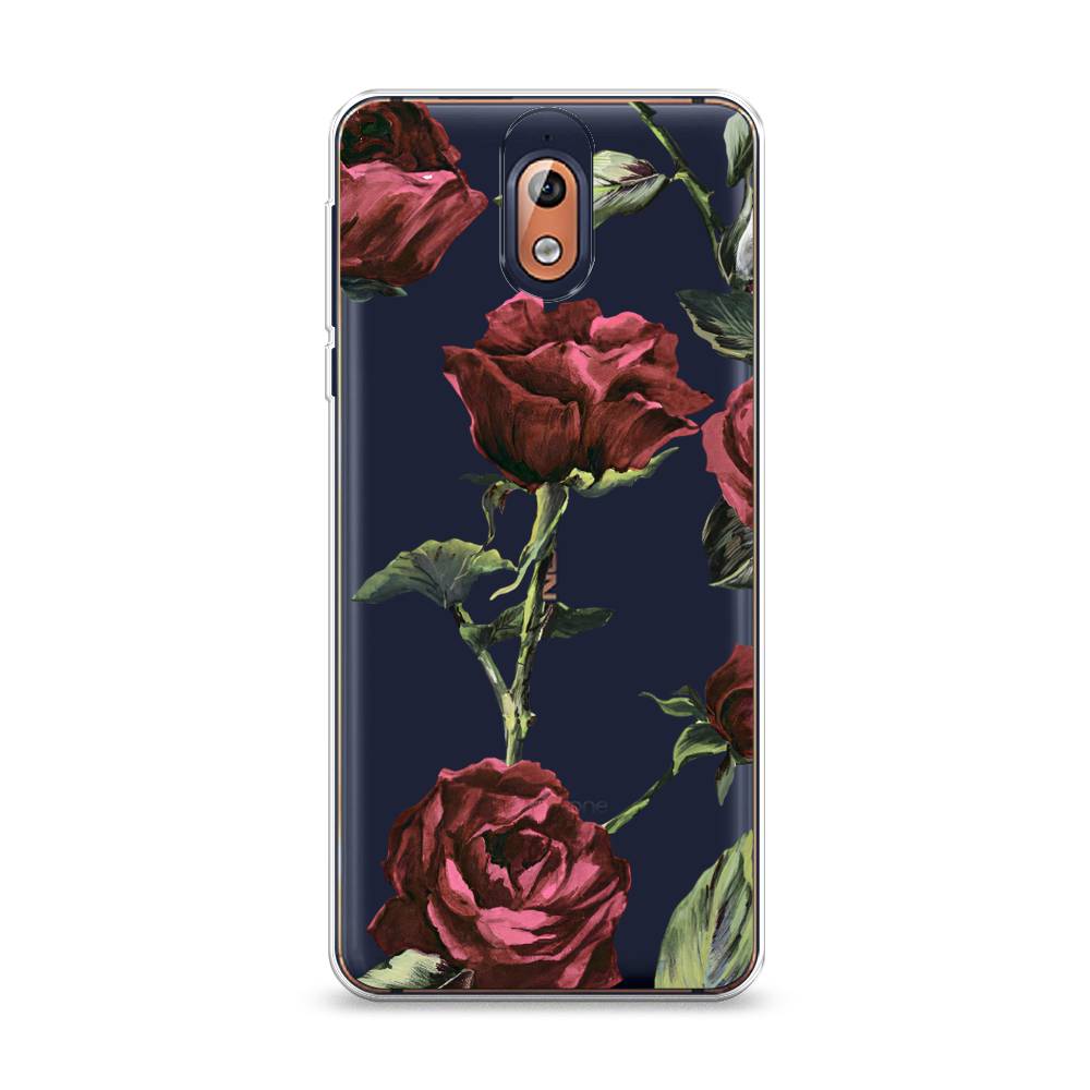 

Чехол Awog на Nokia 3.1 / Нокиа 3.1 "Бордовые розы фон", Красный, 121650-8
