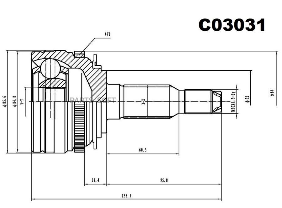 ШРУС внешний передний SANGSIN C03031