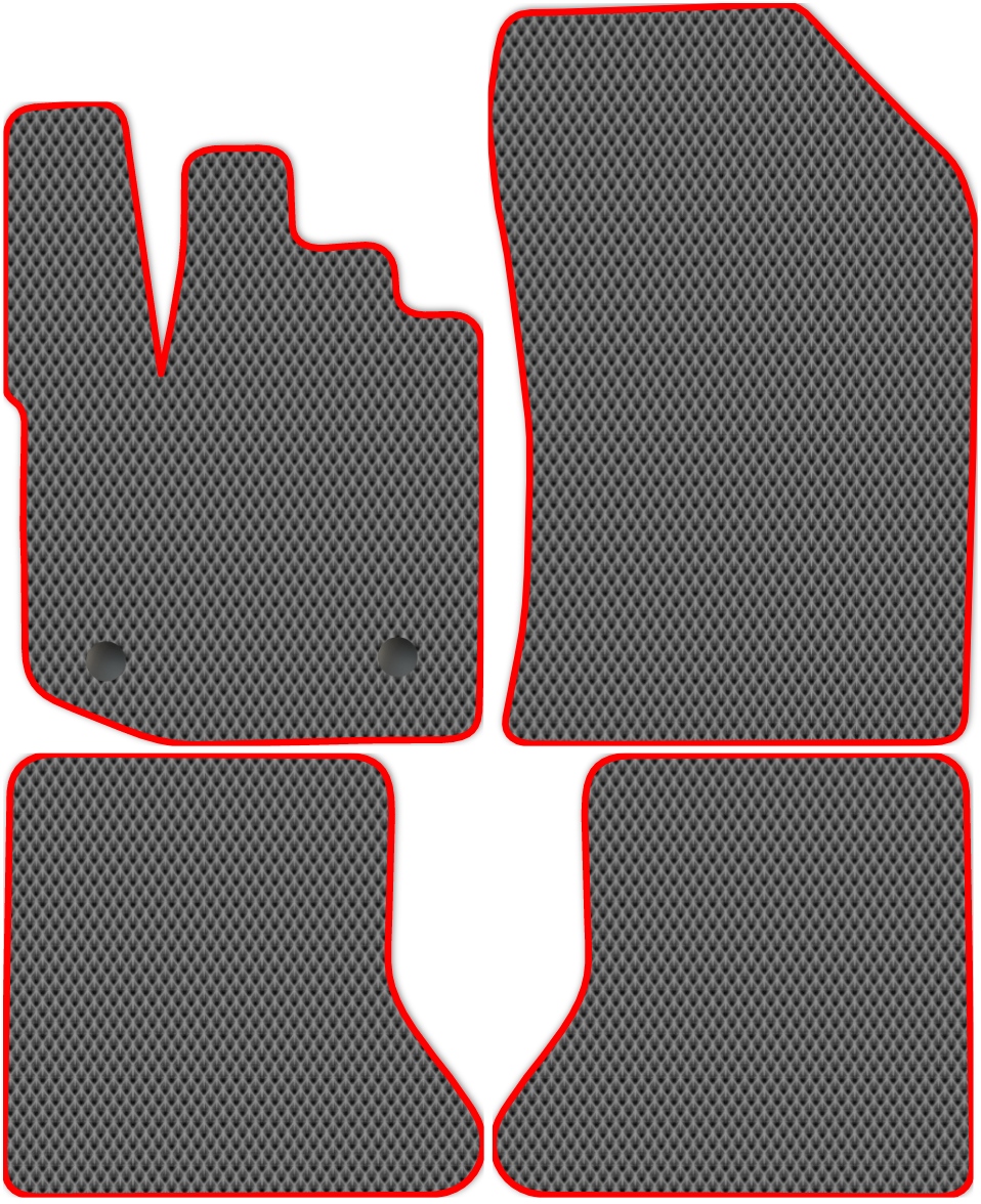 

Коврики ЭВА в салон для Renault Dokker Stepway 2018 - Н.В., 4 шт. серый, красный кант, 4124-S4YL-H