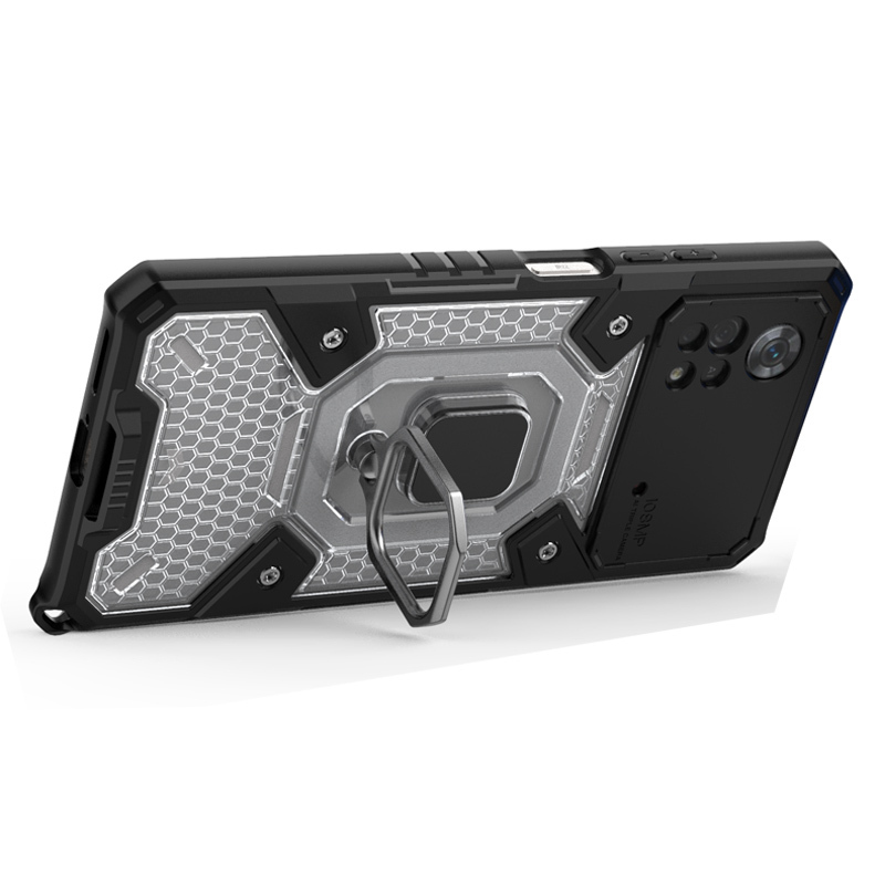 фото Чехол с innovation case с защитой камеры для xiaomi poco x4 pro 5g (белый) black panther