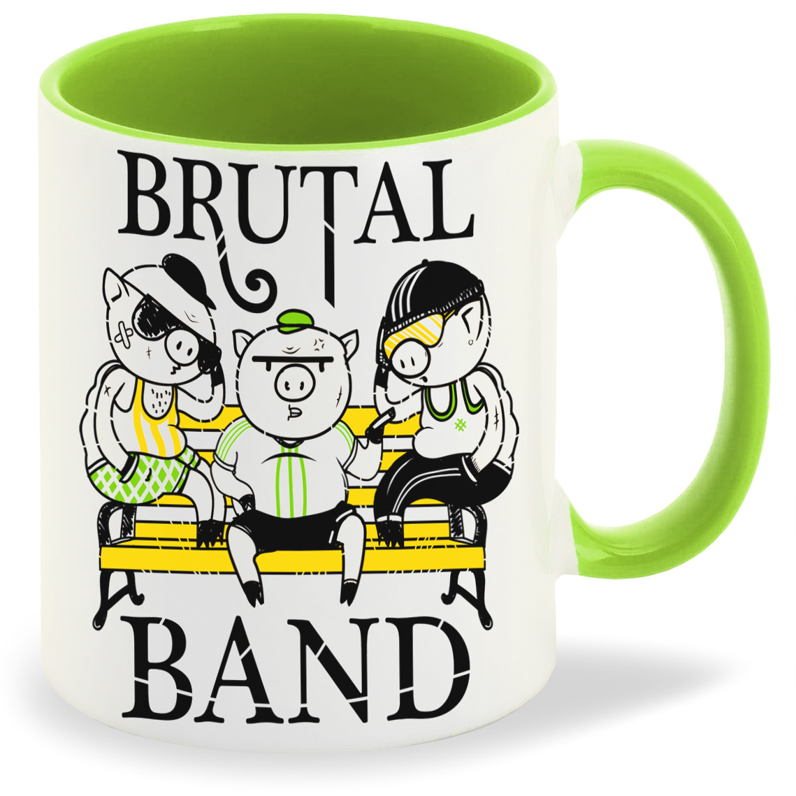 

Кружка CoolPodarok Прикол Хрюшки brutal band, Прикол Хрюшки brutal band