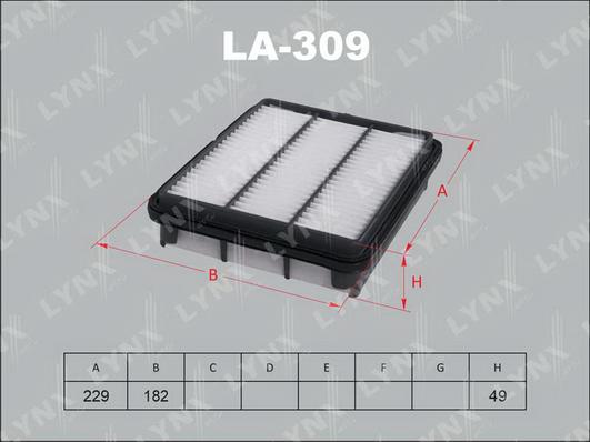 

Фильтр воздушный двигателя LYNXAUTO la309