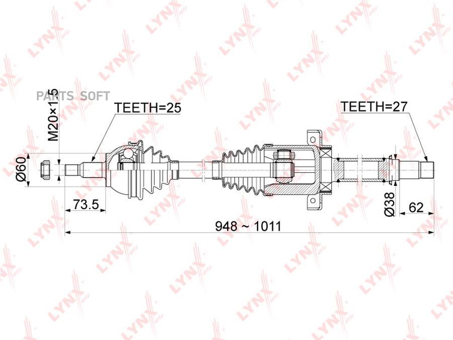 

Привод в сборе правый MERCEDES-BENZ Lynx CD1079