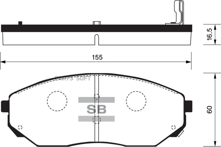 

Колодки дисковые п.\ Kia SORENTO 3.3V6/2.5CRDi 02> HI-Q SP1153SNS =1041 02, SP1153