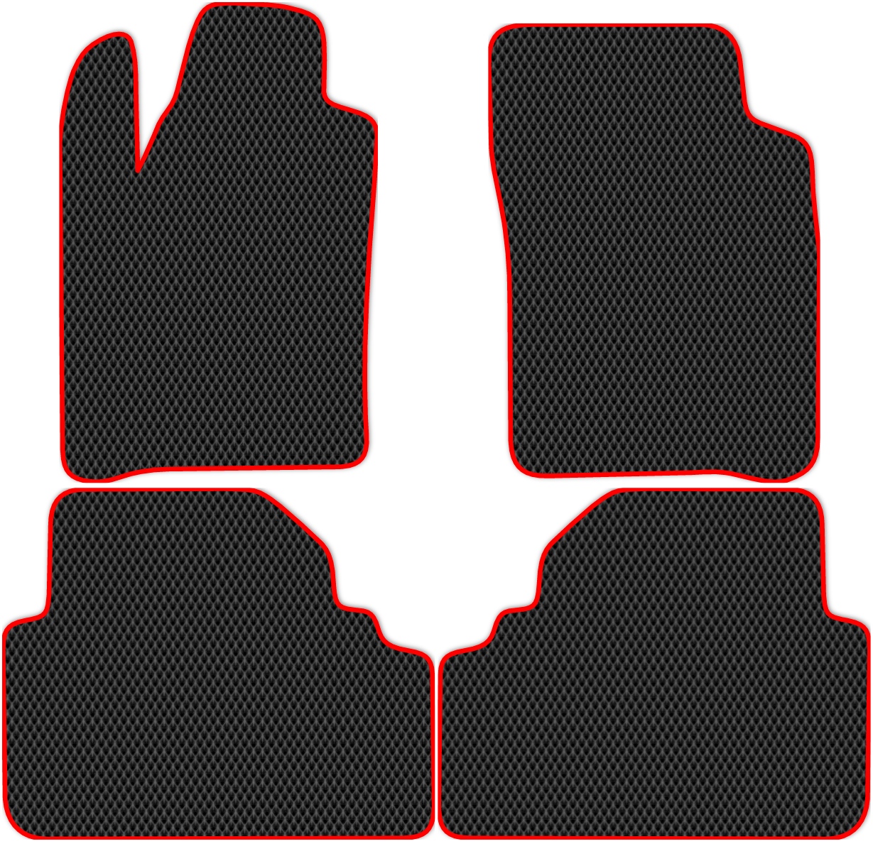 

Коврики ЭВА в салон для Renault Scenic 2 2003 - 2009, 4 шт. черный, красный кант, 4131-S4NL-H