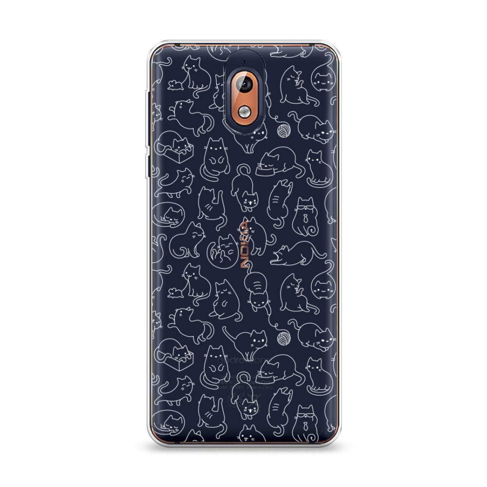 

Чехол Awog на Nokia 3.1 / Нокиа 3.1 "Шкодливые котики", Черный;белый;серый, 121650-2